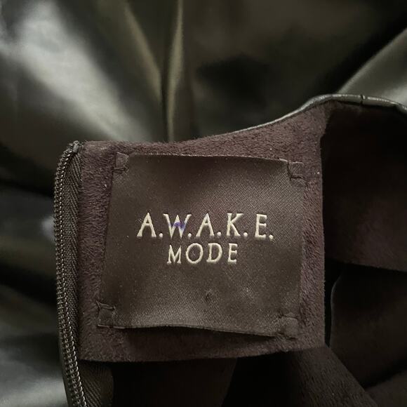 A.W.A.K.E. Mode Asymmetric Vegan Leather Top Black Avant Garde Size S - Picture 7 of 11